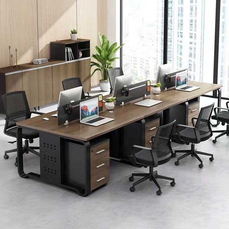 Ergonomic Collaborative Desk Cluster featuring Integrated Wire Raceway & Dual Power Docks #7